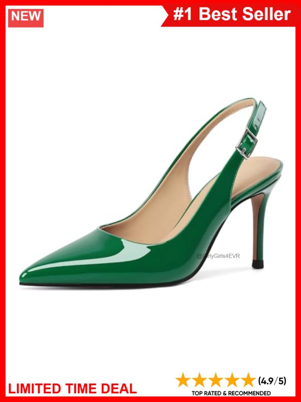 SAMMITOP Slingback Heels Pointed Toe Stiletto High Heel Pumps for Women